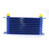 10Row AN10 Universal Engine Transmission Oil Cooler Blue