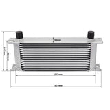 16 Row AN10 Oil Cooler Kit Silver