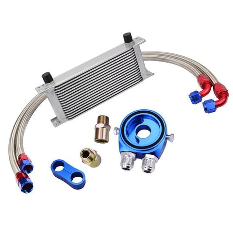 16 Row AN10 Oil Cooler Kit Silver