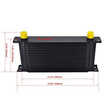 19 ROW Black 10AN Transmission Oil Cooler Oil Adapter Filter Cooler Plate 1M/1.2M/1.4M Stainless Steel Braided Hose Line