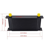 19 ROW Black 10AN Transmission Oil Cooler Oil Adapter Filter Cooler Plate 1M/1.2M/1.4M Stainless Steel Braided Hose Line