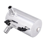 19mm 3/4'' Barb 0.5L Polished Aluminum Oil Catch Can Breather Tank Reservoir Silver