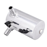 19mm 3/4'' Barb 0.5L Polished Aluminum Oil Catch Can Breather Tank Reservoir Silver