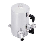 19mm 3/4'' Barb 0.5L Polished Aluminum Oil Catch Can Breather Tank Reservoir Silver