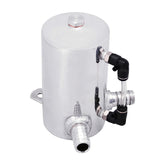 19mm 3/4'' Barb 0.5L Polished Aluminum Oil Catch Can Breather Tank Reservoir Silver