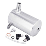 19mm 3/4'' Barb 0.5L Polished Aluminum Oil Catch Can Breather Tank Reservoir Silver