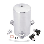 19mm 3/4'' Barb 0.5L Polished Aluminum Oil Catch Can Breather Tank Reservoir Silver