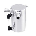 19mm 3/4'' Barb 0.5L Polished Aluminum Oil Catch Can Breather Tank Reservoir Silver