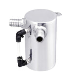 19mm 3/4'' Barb 0.5L Polished Aluminum Oil Catch Can Breather Tank Reservoir Silver