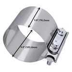 SPELAB 2.0/2.25/2.5/3.0 OD Pipe 2 Packs Butt Joint Band Clamp Exhaust Sleeve Stainless Steel Fits