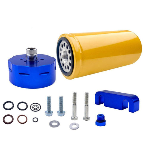 SPELAB 2001-2016 Chevy GMC Duramax LB7/LLY/LBZ/LMM/LML Diesel Fuel Filter & Adapter Kit Black-SPELAB