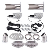 SPELAB 2.0/2.25/2.5/3.0 Inch Remote Dual Diy Fabricator Cut Out Valve Electric Exhaust Cutout Kit