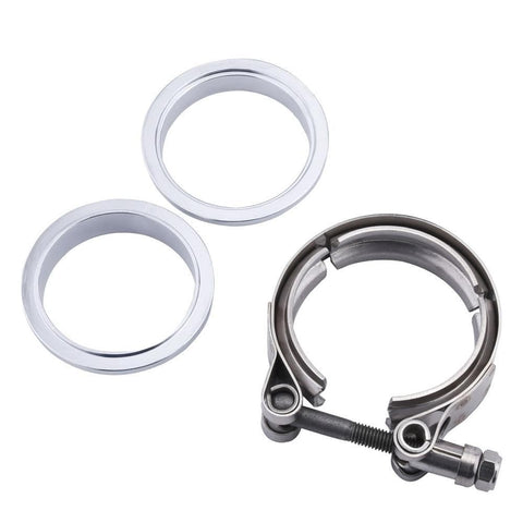2.25 Inch Stainless Steel V-Band Clamp and Mild Steel Male/Female Interlocking Flanges