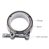 2.25 Inch Stainless Steel V-Band Clamp and Mild Steel Male/Female Interlocking Flanges