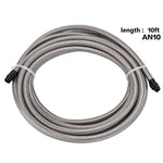 10Ft/3 Meter AN10 Stainless Steel Braided PTFE Oil Hose Line Kit