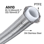 10Ft/3 Meter AN10 Stainless Steel Braided PTFE Oil Hose Line Kit