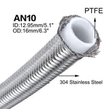 10Ft/3 Meter AN10 Stainless Steel Braided PTFE Oil Hose Line Kit
