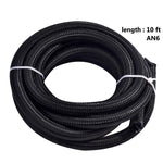 10Ft/3 Meter AN6 Stainless Steel Braided Fuel Hose Line Kit