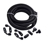 10Ft/3 Meter AN6 Stainless Steel Braided Fuel Hose Line Kit