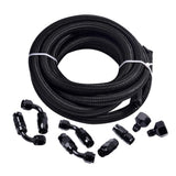 10Ft/3 Meter AN6 Stainless Steel Braided Fuel Hose Line Kit