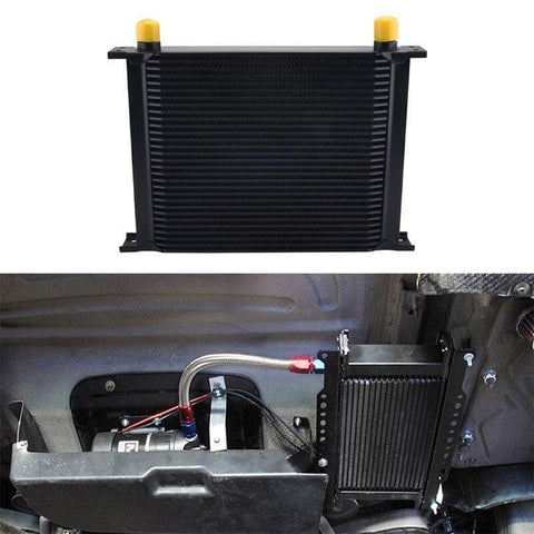 30 Row 10AN Aluminum Engine Transmission Oil Cooler Kit