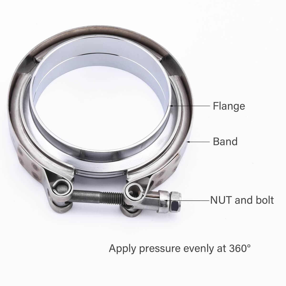 3.5 Inch Stainless Steel V-Band Clamp and Mild Steel Male/Female Inter ...