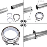 3.5 Inch Stainless Steel V-Band Clamp and Mild Steel Male/Female Interlocking Flanges