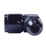 3AN Female to 3AN Male Flare 90 Degree Swivel Hose Fitting Adapter Aluminium Anodized Black