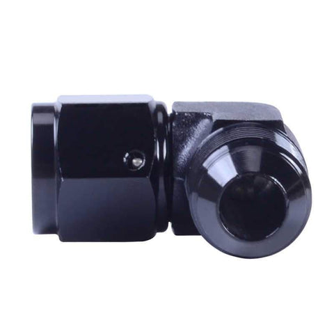 3AN Female to 3AN Male Flare 90 Degree Swivel Hose Fitting Adapter Aluminium Anodized Black