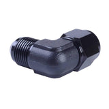 3AN Female to 3AN Male Flare 90 Degree Swivel Hose Fitting Adapter Aluminium Anodized Black