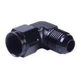 3AN Female to 3AN Male Flare 90 Degree Swivel Hose Fitting Adapter Aluminium Anodized Black
