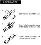 SPELAB 2.0/2.25/2.5/3.0 OD pipe 4 Packs Butt Joint Band Clamp Exhaust Sleeve Stainless Steel Fits