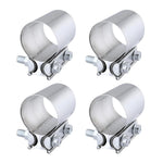 SPELAB 2.0/2.25/2.5/3.0 OD pipe 4 Packs Butt Joint Band Clamp Exhaust Sleeve Stainless Steel Fits