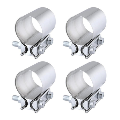 SPELAB 2.0/2.25/2.5/3.0 OD pipe 4 Packs Butt Joint Band Clamp Exhaust Sleeve Stainless Steel Fits