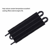 4 Row Universal Aluminum Remote Transmission Oil Cooler Radiator Kit Black