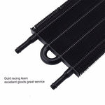 4 Row Universal Aluminum Remote Transmission Oil Cooler Radiator Kit Black