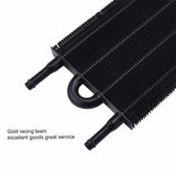 4 Row Universal Aluminum Remote Transmission Oil Cooler Radiator Kit Black