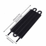4 Row Universal Aluminum Remote Transmission Oil Cooler Radiator Kit Black
