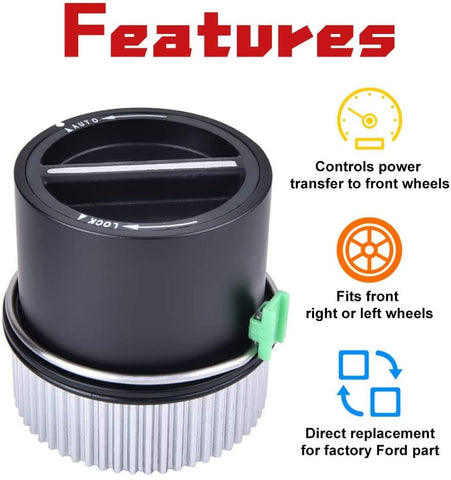 4WD Auto Locking Hub Compatible with 1999-2004 Ford F250 F350 F450 F550, 2000-2005 Ford Excursion, 2001-2002 Ford Expedition Lincoln Navigator 1C3Z-3B396-CB/ 1C3Z3B396CB/ 600-203/600203