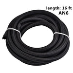 SPELAB 16Ft/5 Meter AN6/AN8 Braided Oil Fuel line Black w/ fittings hose kit Black Red