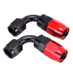 SPELAB 16Ft/5 Meter AN6/AN8 Braided Oil Fuel line Black w/ fittings hose kit Black Red