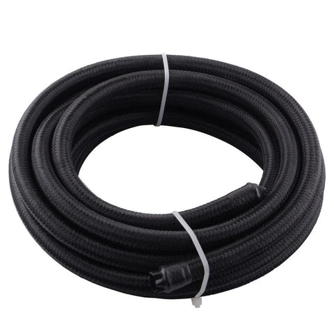 SPELAB 6AN 1/3/5 Meter PTFE E85 Hose, Nylon Stainless Steel Braided Fuel Injection Line Black