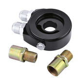 AN10 Aluminum Oil Filter/Cooler Sandwich Adapter Black