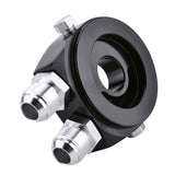 AN10 Aluminum Oil Filter/Cooler Sandwich Adapter Black