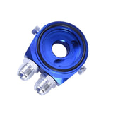 AN10 Aluminum Oil Filter/Cooler Sandwich Adapter Blue