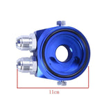 AN10 Aluminum Oil Filter/Cooler Sandwich Adapter Blue