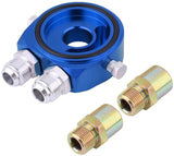 AN10 Aluminum Oil Filter/Cooler Sandwich Adapter Blue