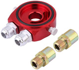 AN10 Aluminum Oil Filter/Cooler Sandwich Adapter Red