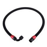 AN10 Braided Oil Fuel Hose Line Kits 1.2Meter Black Hose Line With Installed Straight Elbow Swivel Hose End Fitting
