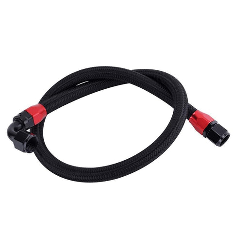 AN10 Braided Oil Fuel Hose Line Kits 1.2Meter Black Hose Line With Installed Straight Elbow Swivel Hose End Fitting
